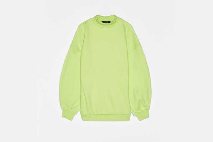 sudadera-fluor-verde-bershka