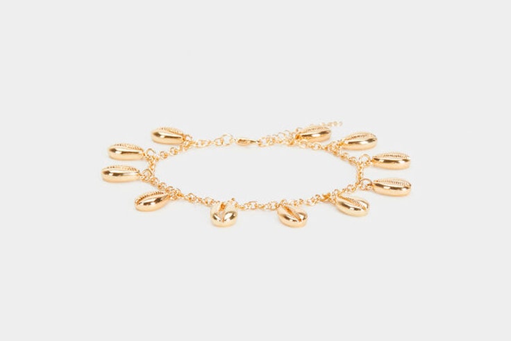 pulsera dorada accesorio conchas parfois
