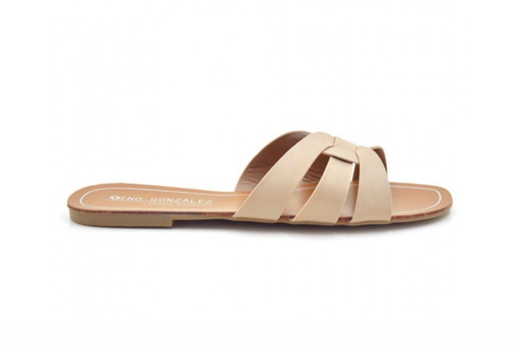 sandalia plana beige tino gonzalez