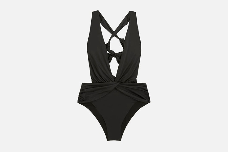 banador negro asimetrico oysho