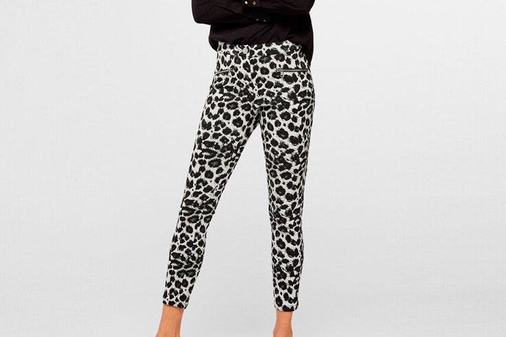 pantalones largos animal print cortefiel