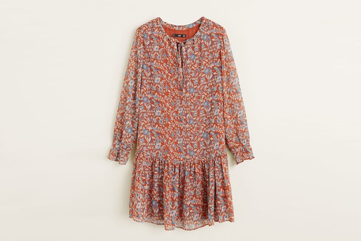 vestido flores mango