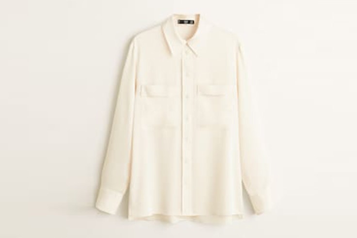 camisa beige mango