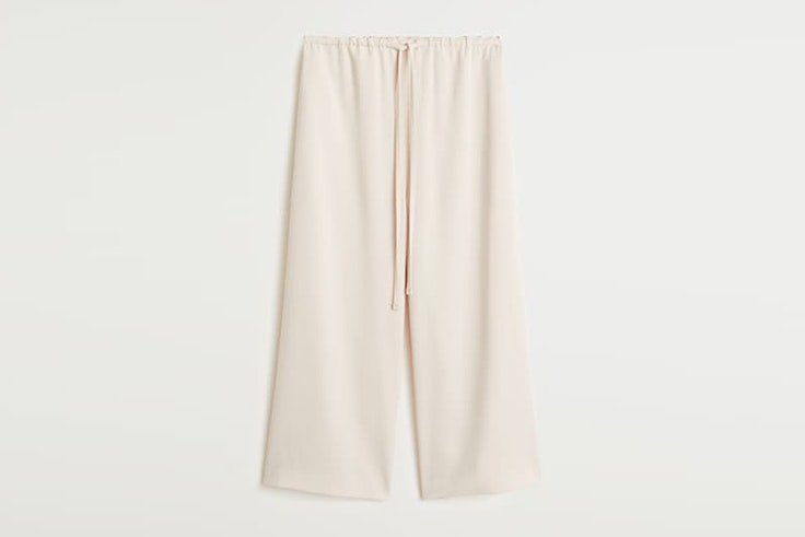 pantalon blanco culotte mango