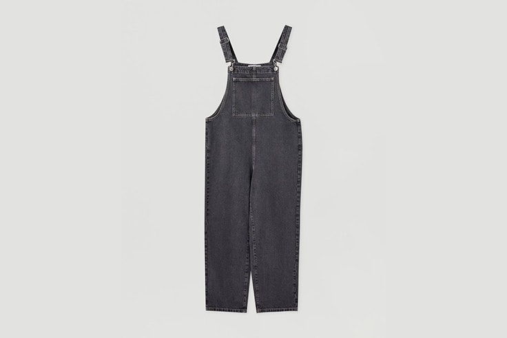 peto denim gris pull and bear
