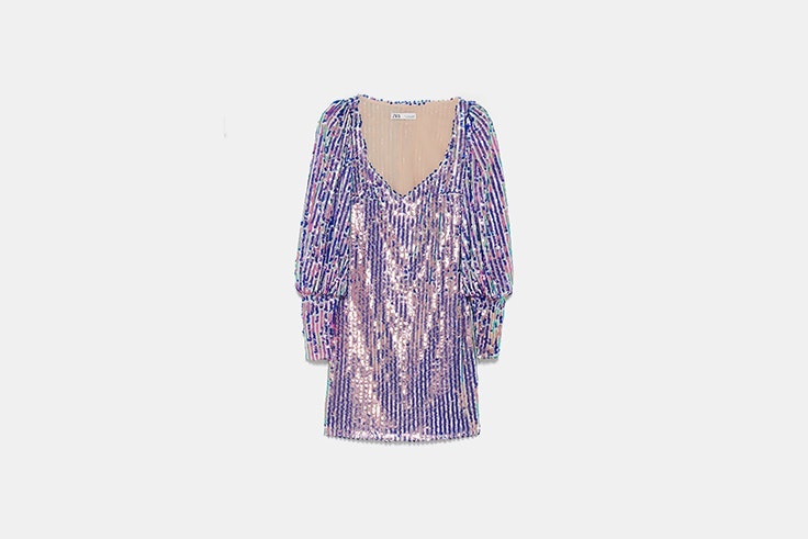 vestido lentejuelas zara