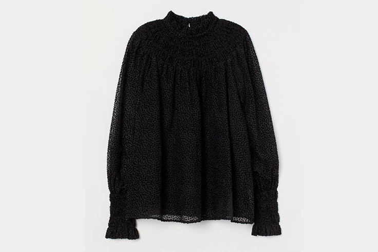 blusa negra estampado hm