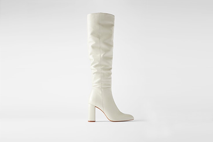 botas caña alta color crudo de zara calzado de otoño