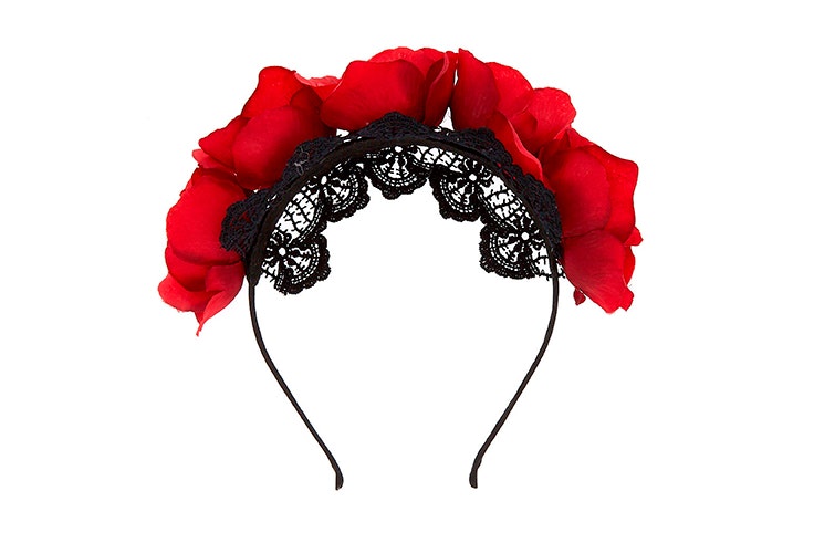 corona flores rojas claires