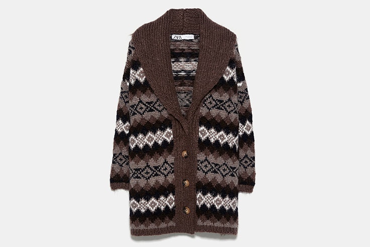cardigans chaqueta de punto jacquard zara