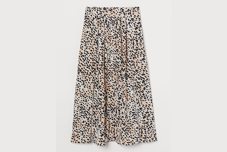 Falda Midi con estampado de leopardo de H&M animal print